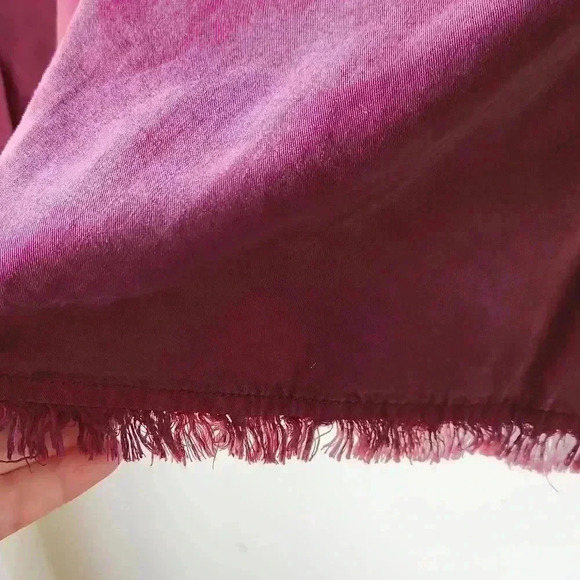 SANCTUARY anthro Roy Frayed Utility Jacket Wine Maroon sz M - Picture 15 of 16